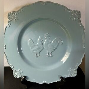 Sweet Olive Designs, Embossed Rooster Collection (Jane Adams) Blue Grey. 11”